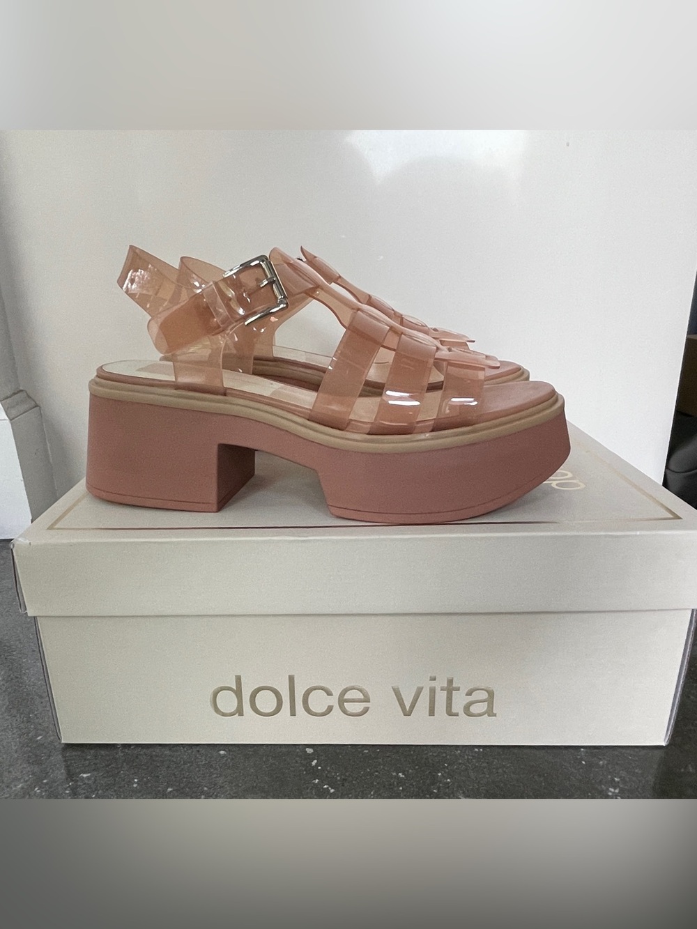 Dolce Vita Blush Pink Platform Jelly Sandals